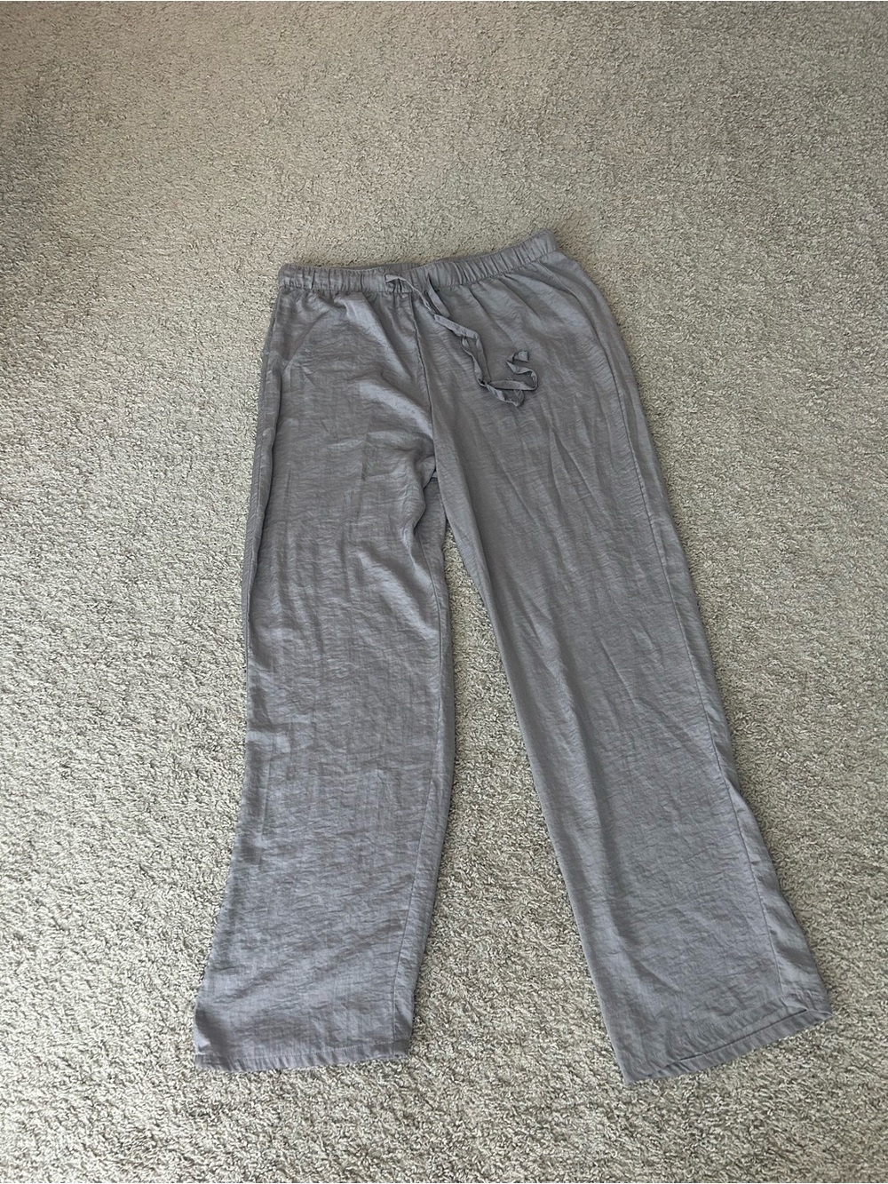 Ladies Gray Drawstring Lounge Pants